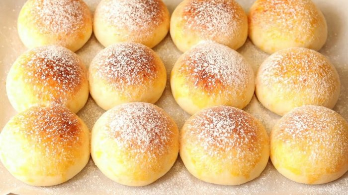 Булочки с творогом без дрожжей