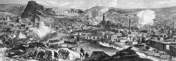 Вид на Эрзурум. Артур Уиллмор. Гравюра. 1878